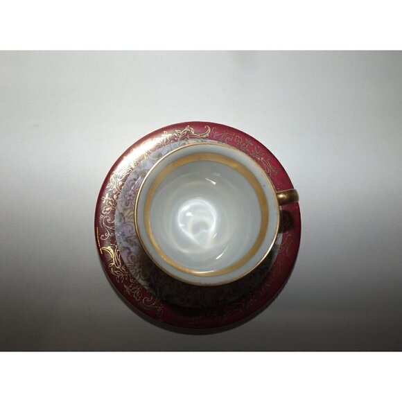 Porzellanmalerei Parbus Demitasse Set for Two - 8 Pieces Gold Trim Floral 1914 - Picture 5 of 11